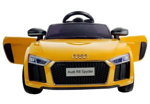 Auto na Akumulator Audi R8 Spyder Żółty Lakierowany LEAN CARS
