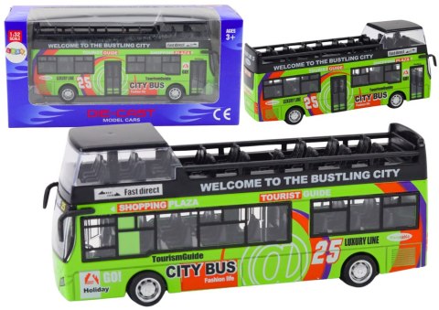 Autobus Piętrowy Turystyczny 1:32 Otwierane Drzwi Zielony LEAN Toys