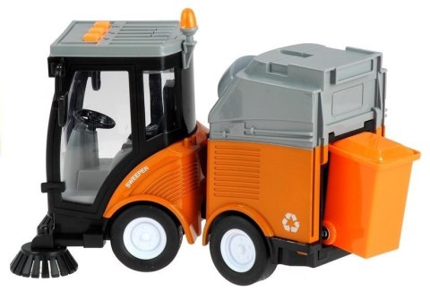 Zamiatarka Uliczna Kosz Światła Dźwięki Pomarańczowa 1:16 LEAN Toys