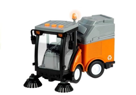 Zamiatarka Uliczna Kosz Światła Dźwięki Pomarańczowa 1:16 LEAN Toys