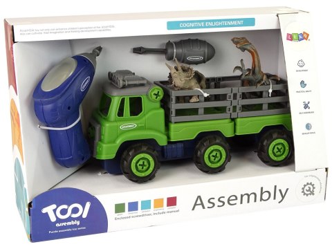 Ciężarówka Transport Dinozaury Wkrętarka Śrubokręt Do Rozkręcania LEAN Toys