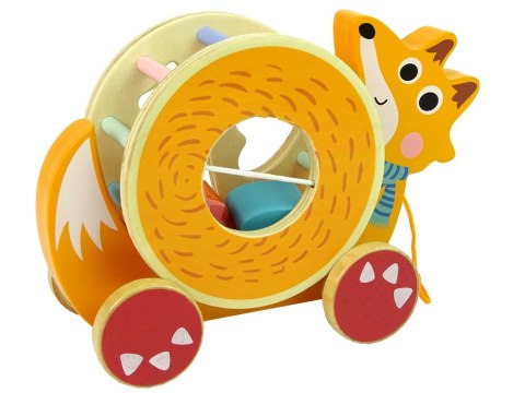 Lisek Do Ciągnięcia Na Kółkach Sorter Klocki Drewniane LEAN Toys