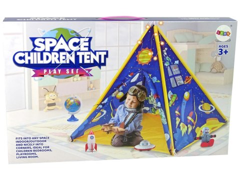 Namiot dla Dzieci Efekty Świetlne Kosmos Rakiety Gwiazdy Niebieski LEAN Toys