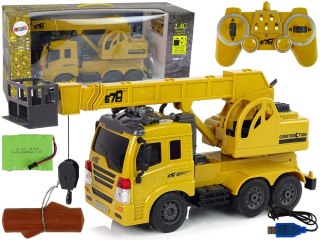 Zdalnie Sterowana Ciężarówka 1:20 Unoszony Dźwig Pilot 2,4G Dźwięk Światła LEAN Toys