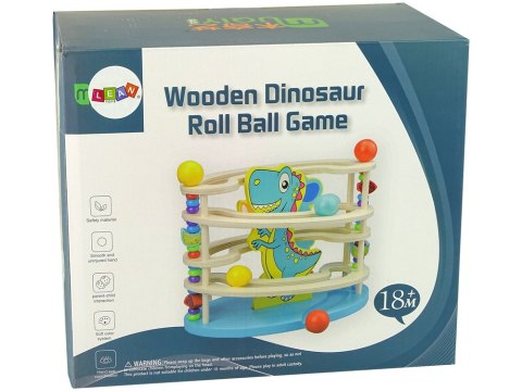 Zjeżdżalnia Piłeczek Słonik Drewniana Koraliki LEAN Toys