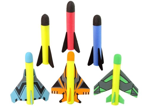 Gra Wyrzutnia Katapulta Rakiet Piankowych Pompka LEAN Toys