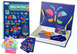 Magnetyczna Układanka Edukacyjna Kształty 84 Magnesy Karty LEAN Toys