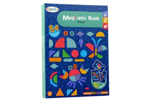 Magnetyczna Układanka Edukacyjna Kształty 84 Magnesy Karty LEAN Toys