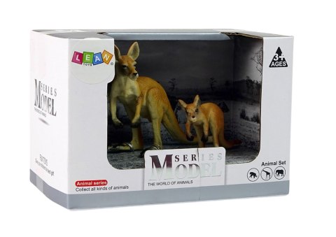 Zestaw 2 figurek Kangur z młodym Kangury Zwierzęta Świata LEAN Toys