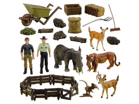 Zestaw Do Złożenia DIY Farma Szopa Zwierzęta Tygrys Sarna LEAN Toys