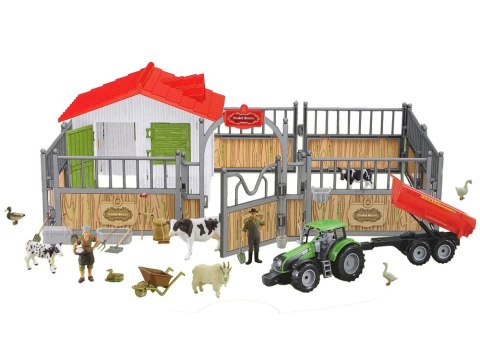 Zestaw Do Złożenia DIY Farma Wysoki Płot Zwierzęta Krowa Kaczka LEAN Toys