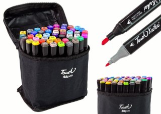 Zestaw Pisaków Markerów 48 Szt Touch Torba Markery Alkoholowe LEAN Toys