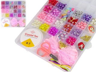 Zestaw Koralików Do Robienia Biżuterii Różowa Kokarda LEAN Toys