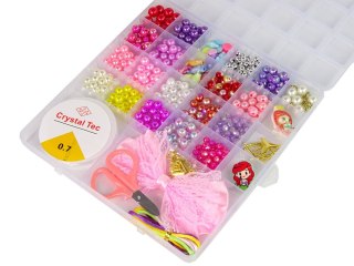 Zestaw Koralików Do Robienia Biżuterii Różowa Kokarda LEAN Toys
