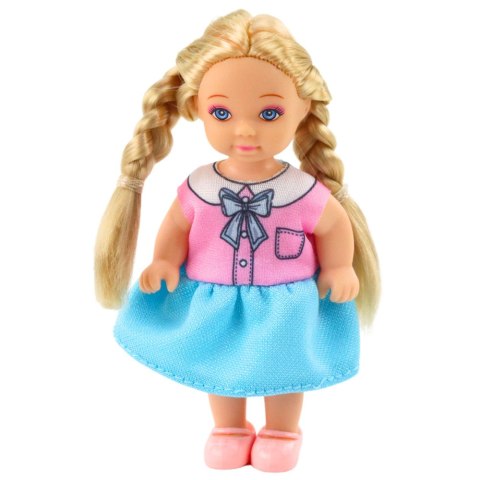 Mini Laleczka Kaibibi Długie Włosy Kolorowa Sukienka 12 cm Mix LEAN TOYS