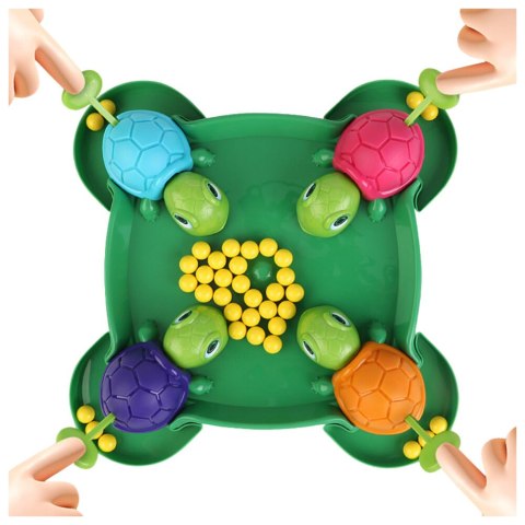 Gra Zręcznościowa Rodzinna Głodne Żółwie Plansza Kulki LEAN Toys