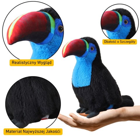 Pluszowy Ptak Tukan Maskotka Przytulanka Niebieski 20cm LEAN Toys