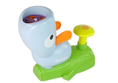 Gra Zręcznościowa Złap Frisbee Latające Dyski Katapulta Niebieska LEAN Toys