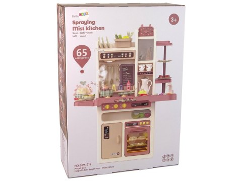 Kuchnia Dla Dzieci Woda Para Wodna Dźwięk Światła Akcesoria 65 Elementów LEAN Toys