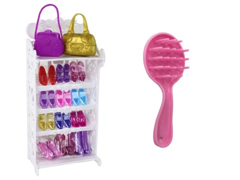 Lalka Dla Dzieci Długie Blond Włosy Szafa Buty Sukienki Akcesoria Różowa LEAN Toys