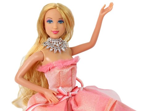 Lalka Dla Dzieci Długie Blond Włosy Szafa Buty Sukienki Akcesoria Różowa LEAN Toys