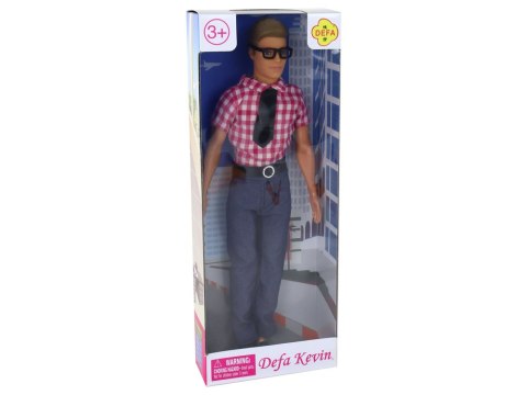 Lalka Dla Dzieci Mężczyzna Kevin Elegancki Strój Koszula Czerwona LEAN Toys