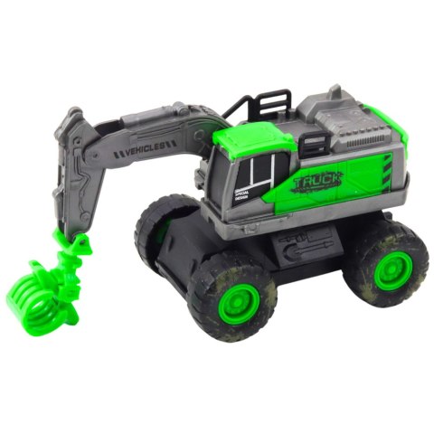 Pojazd Budowlany Koparka Ładowarka Spychacz Zielony Napęd Mix LEAN TOYS