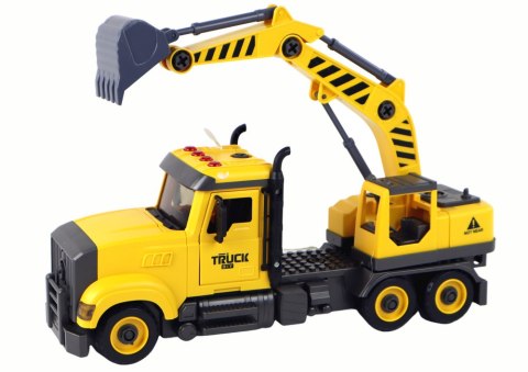 Auto Ciężarówka Do Składania z Dźwigiem Żółta LEAN Toys