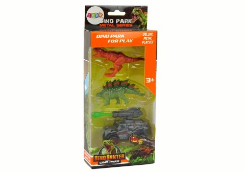 Dinozaury Figurki Zestaw Samochód Rakieta Zielony LEAN Toys