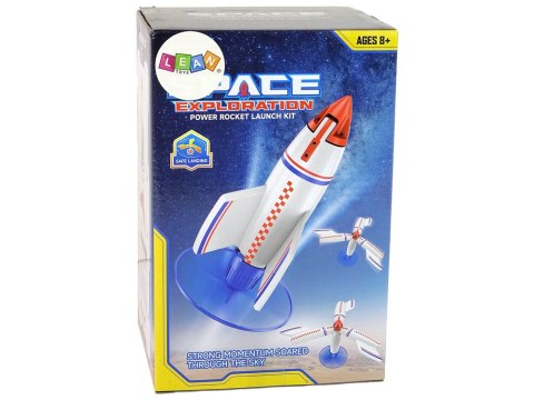 Rakieta Wyrzutnia Latająca Ładowarka Biała 21 cm LEAN Toys