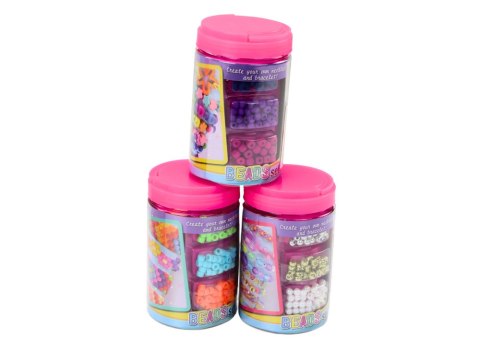 Zestaw Koralików W Słoiku Do Tworzenia Biżuterii 3w1 LEAN Toys