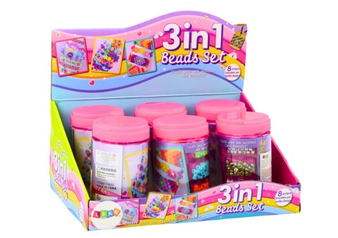 Zestaw Koralików W Słoiku Do Tworzenia Biżuterii 3w1 LEAN Toys