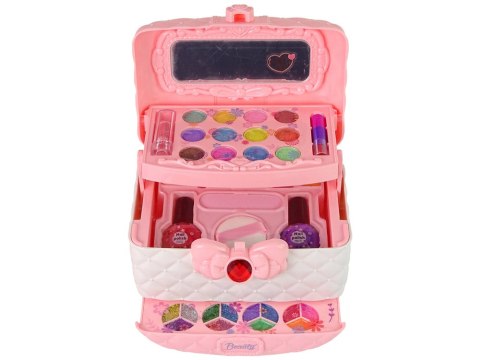 Zestaw Piękności w Kuferku Cienie Lakiery Różowy Biały LEAN Toys