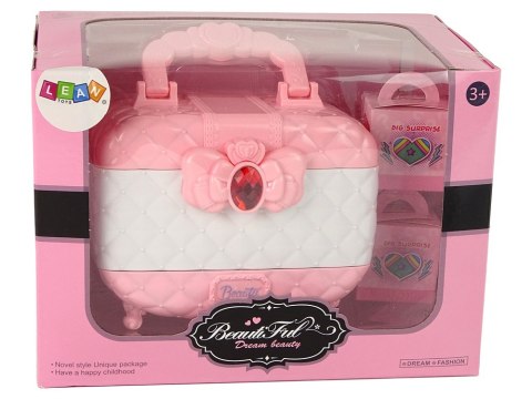 Zestaw Piękności w Kuferku Cienie Lakiery Różowy Biały LEAN Toys