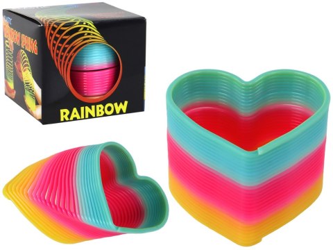 Kultowa Tęczowa Sprężyna Serce Uspokajająca Gadżet 6CM LEAN TOYS