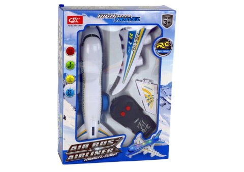 Samolot Pasażerski Zdalnie Sterowany R/C Światła Biały DIY LEAN Toys