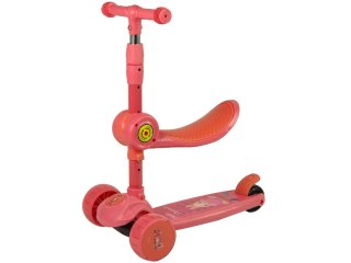 Hulajnoga Trójkołowa Balansowa Siodełko Różowa Muzyka Diody Królik LEAN Toys