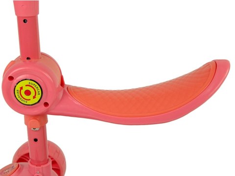 Hulajnoga Trójkołowa Balansowa Siodełko Różowa Muzyka Diody Królik LEAN Toys