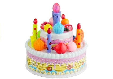 Serwis Urodzinowy Tort Ciasteczka Świeczki Lody LEAN Toys