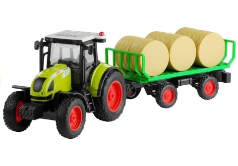 Traktor z Przyczepką z Sianem Świeci Gra 37,5 cm LEAN Toys