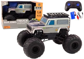 Duże Auto Terenowe Zdalnie Sterowane Suv 2.4G RC 1:6 Szary LEAN Toys