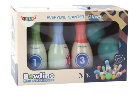 Gra Zręcznościowa Zestaw Kręgli 6szt Kolorowe LEAN Toys