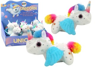 Jednorożec Konik Pluszowy Naciągany Skaczący Biały LEAN Toys