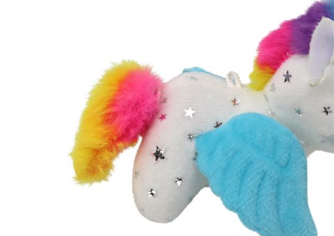 Jednorożec Konik Pluszowy Naciągany Skaczący Biały LEAN Toys