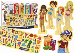 Puzzle Magnetyczne Lalki Ubrania Stylizacja 65 Elementów Ubioru LEAN Toys