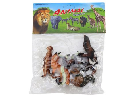 Figurki Zwierząt 5 Sztuk Wiewiórka Surykatka Mrówkojad Lis Lemur LEAN TOYS