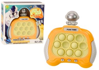 Gra Sensoryczna Konsola Pop-It Kosmonauta Światła Dźwięki Żółta LEAN Toys