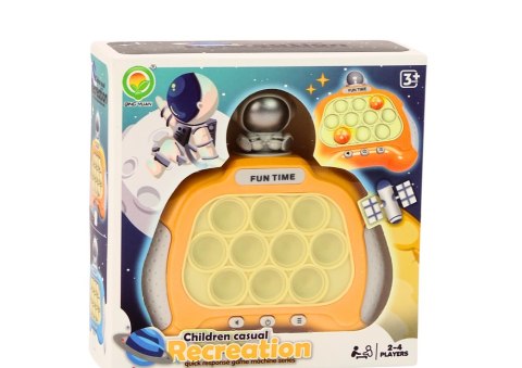 Gra Sensoryczna Konsola Pop-It Kosmonauta Światła Dźwięki Żółta LEAN Toys