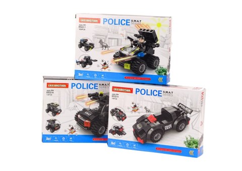 Klocki Konstrukcyjne Służby Specjalne Policja Helikopter Łódź Zestaw MIX LEAN TOYS