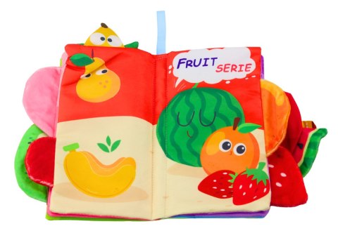 Książeczka Miękka Owoce Szeleszcząca Piszcząca Kolorowa Dla Niemowląt LEAN Toys